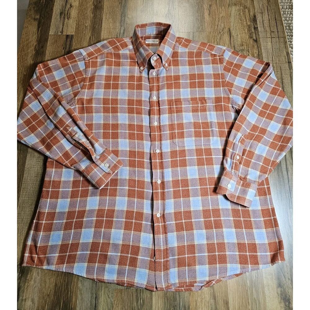 Bullock & Jones Plaid Flannel Button‎ Down Men’s Size XL Made in Switzerland